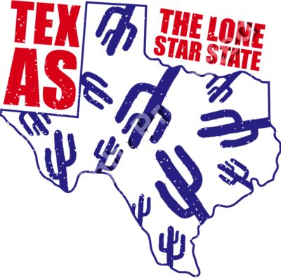 Lone Star Cactus - Texas Patriotic T-shirt Design
