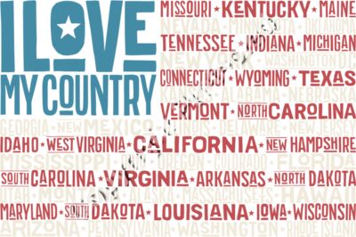 Love my Country - USA Patriotic American T Shirt Designs 