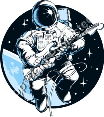 Rock and Roll Spaceman - Music Band Rock Metal T-shirt Design