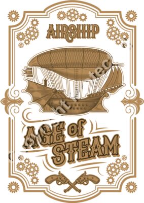 Steampunk Age of Steam Airship Design - Fantasy Sci-Fi T-Shirt Design