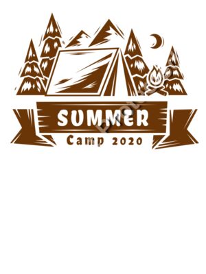 Summer Camp Tent With Banner - Summer Camp T-Shirt Design