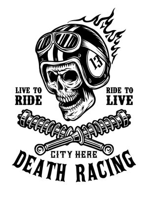 Live To Ride Skull