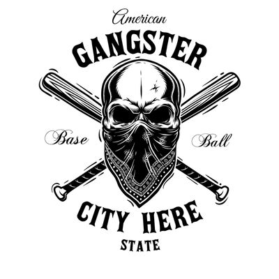 Skull, Bandana & Baseball Bats Thumbnail