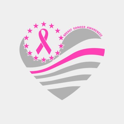 Breast Cancer Striped Heart  Thumbnail